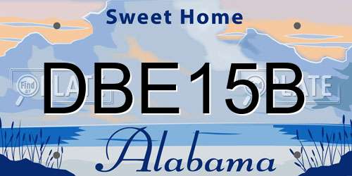 DBE15B Alabama License Plate