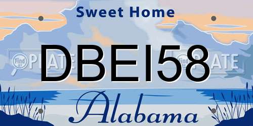 DBEI58 Alabama License Plate