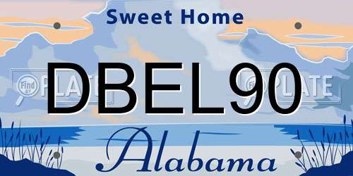 DBEL90 Alabama License Plate
