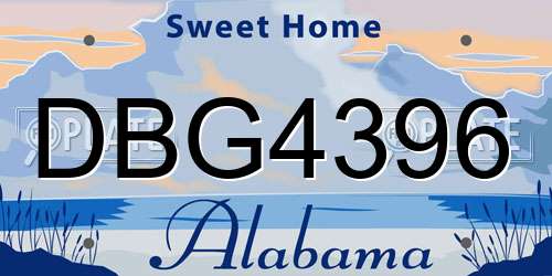 DBG4396 Alabama License Plate