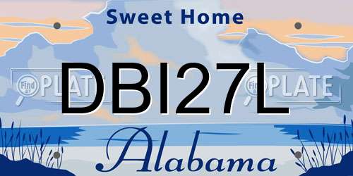 DBI27L Alabama License Plate