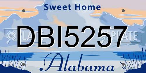 DBI5257 Alabama License Plate
