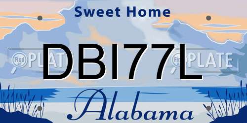DBI77L Alabama License Plate