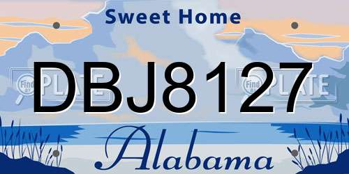 DBJ8127 Alabama License Plate