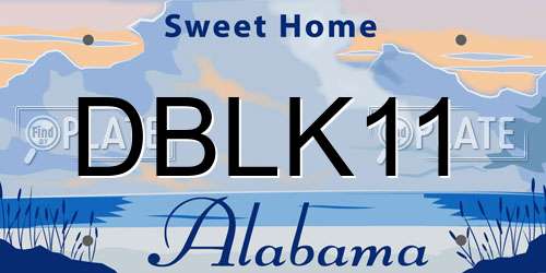 DBLK11 Alabama License Plate