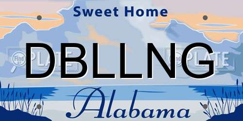 DBLLNG Alabama License Plate