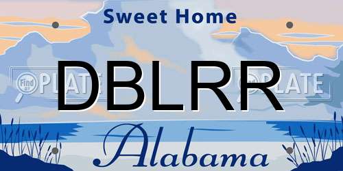 DBLRR Alabama License Plate
