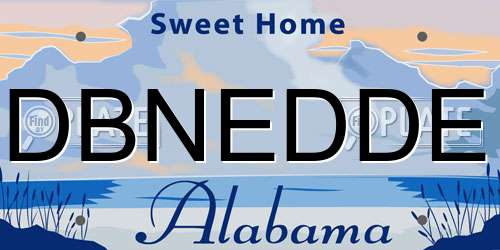 DBNEDDE Alabama License Plate