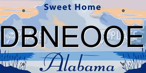 DBNEOOE Alabama License Plate