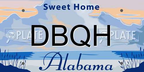 DBQH Alabama License Plate