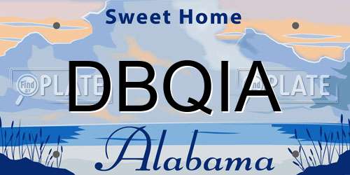 DBQIA Alabama License Plate