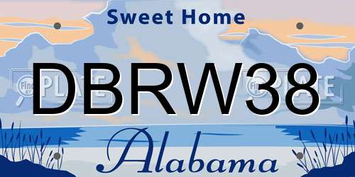 DBRW38 Alabama License Plate