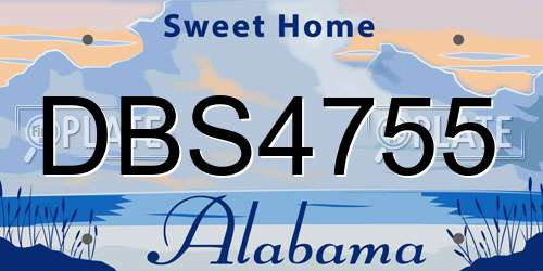 DBS4755 Alabama License Plate