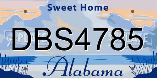 DBS4785 Alabama License Plate