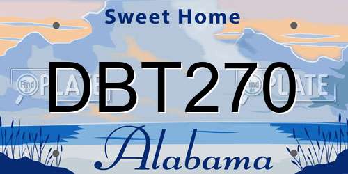 DBT270 Alabama License Plate