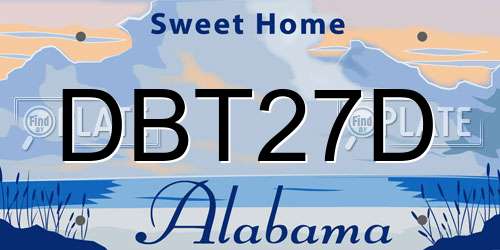 DBT27D Alabama License Plate