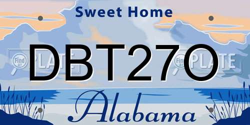 DBT27O Alabama License Plate