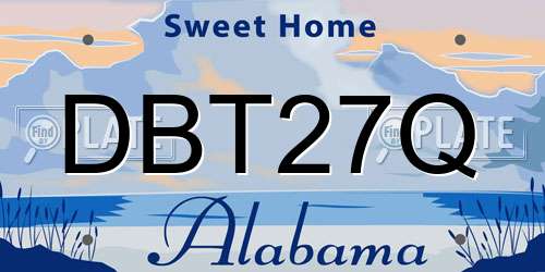 DBT27Q Alabama License Plate