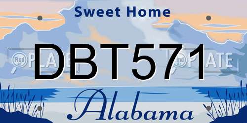 DBT571 Alabama License Plate