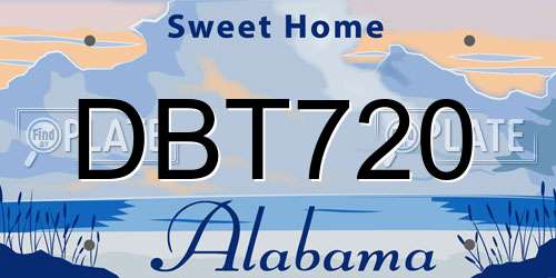 DBT720 Alabama License Plate