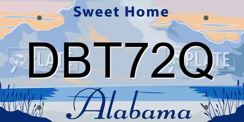 DBT72Q Alabama License Plate