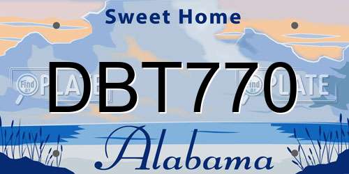 DBT770 Alabama License Plate