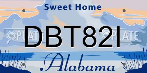DBT82I Alabama License Plate