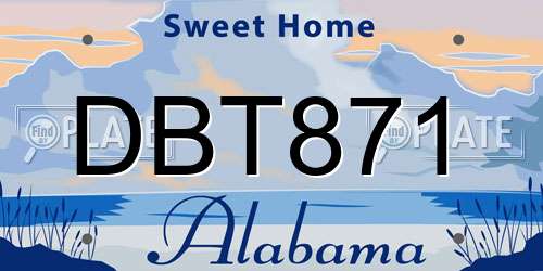 DBT871 Alabama License Plate