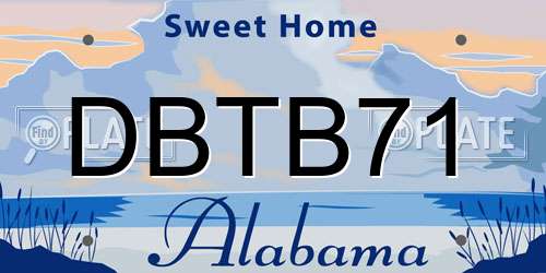 DBTB71 Alabama License Plate