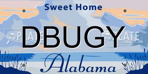 DBUGY Alabama License Plate