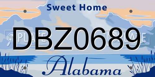 DBZ0689 Alabama License Plate