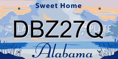 DBZ27Q Alabama License Plate