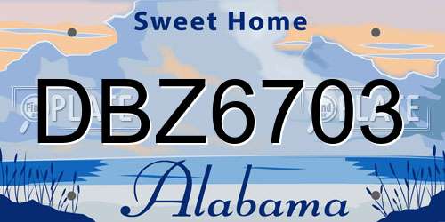 DBZ6703 Alabama License Plate