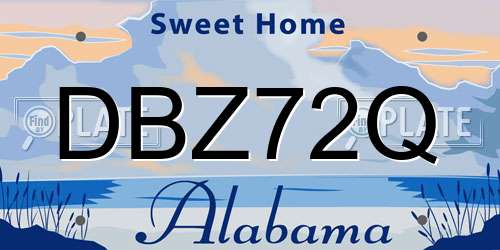 DBZ72Q Alabama License Plate