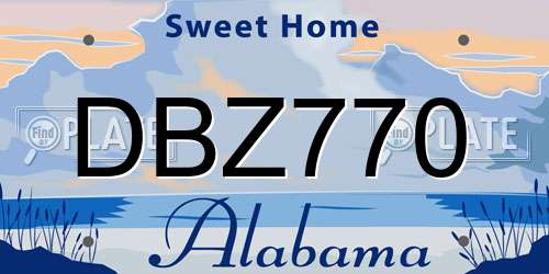 DBZ770 Alabama License Plate