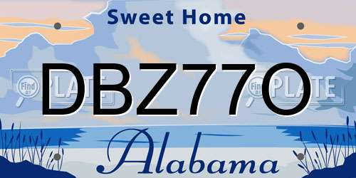 DBZ77O Alabama License Plate