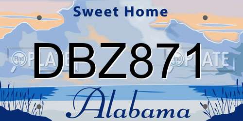 DBZ871 Alabama License Plate