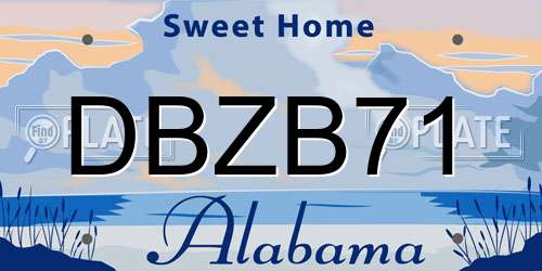 DBZB71 Alabama License Plate
