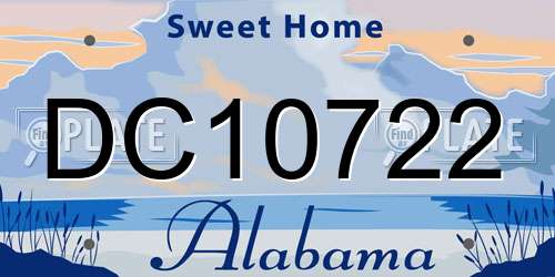 DC10722 Alabama License Plate