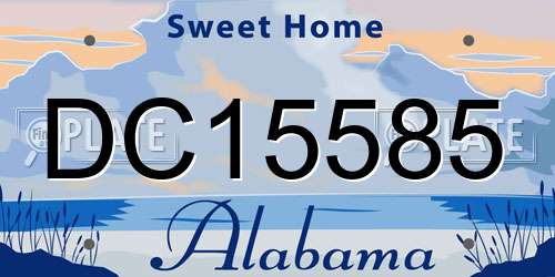 DC15585 Alabama License Plate