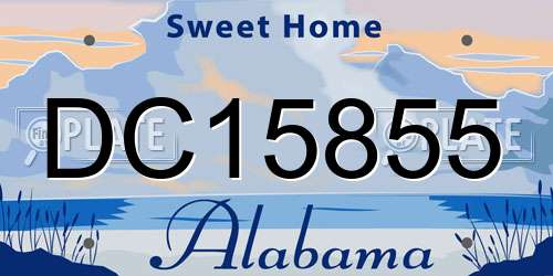 DC15855 Alabama License Plate