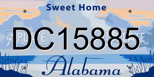 DC15885 Alabama License Plate