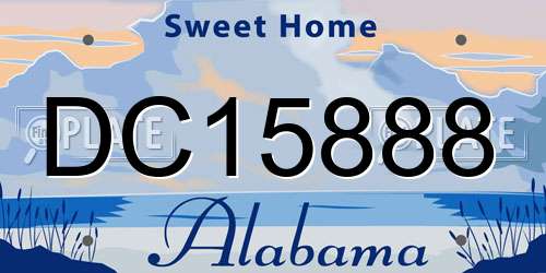 DC15888 Alabama License Plate
