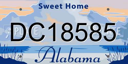 DC18585 Alabama License Plate