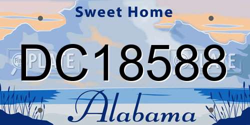 DC18588 Alabama License Plate