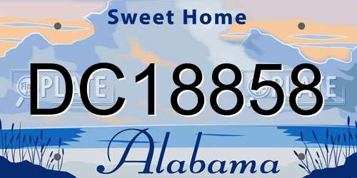 DC18858 Alabama License Plate