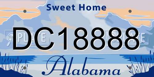 DC18888 Alabama License Plate