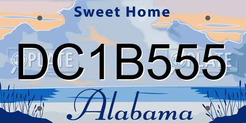 DC1B555 Alabama License Plate