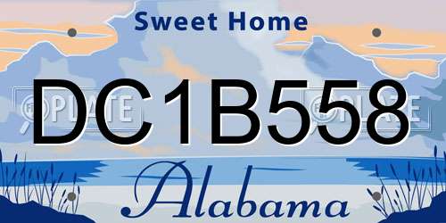 DC1B558 Alabama License Plate