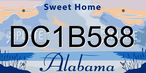 DC1B588 Alabama License Plate